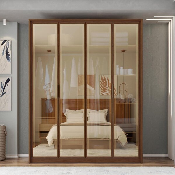 Guarda Roupa Solteiro 4 Portas 3 Gavetas Reflecta Suburban  E