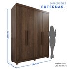 Guarda-roupa Solteiro 4 Portas 3 Gavetas Roma Espresso Móveis