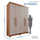 Guarda-roupa Solteiro 4 Portas 3 Gavetas Roma Espresso Móveis