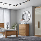 Guarda Roupa Solteiro 4 Portas 3 Gavetas - Sevilha-cumaru/fen