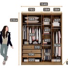 Guarda Roupa Solteiro 4 Portas 3 Gavetas - Sevilha-cumaru/fen