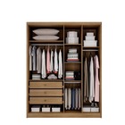 Guarda Roupa Solteiro 4 Portas 3 Gavetas - Sevilha-cumaru/fen