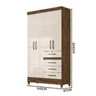Guarda Roupa Solteiro 4 Portas 4 Gavetas Castanho Wood Off Wh