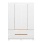 Guarda Roupa Solteiro 4 Portas 4 Gavetas Doble Branco
