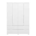 Guarda Roupa Solteiro 4 Portas 4 Gavetas Doble Branco