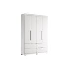 Guarda Roupa Solteiro 4 Portas 4 Gavetas Doble Branco