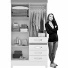 Guarda-roupa Solteiro 4 Portas 4 Gavetas E 1 Com Chave 2 Espe