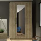 Guarda Roupa Solteiro 4 Portas 4 Gavetas Espelho Solares Made