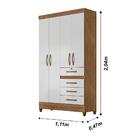 Guarda Roupa Solteiro 4 Portas 4 Gavetas Sobral Branco