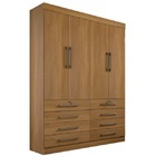Guarda Roupa Solteiro 4 Portas 6 Gavetas - Mônaco-cinamomo -