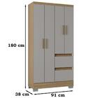 Guarda Roupa Solteiro 4 Portas 91 Cm 948 Poqq