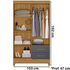 Guarda Roupa Solteiro 4 Portas 9523 Moval