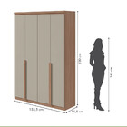 Guarda-roupa Solteiro 4 Portas Alonzo Carvalho/off White