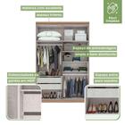 Guarda-roupa Solteiro 4 Portas Alonzo Carvalho/off White