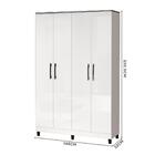 Guarda Roupa Solteiro 4 Portas Branco Delta Fênix