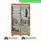 Guarda-roupa Solteiro 4 Portas Com Espelho 2 Gavetas Estrela