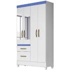 Guarda Roupa Solteiro 4 Portas Com Espelho 8523 Moval