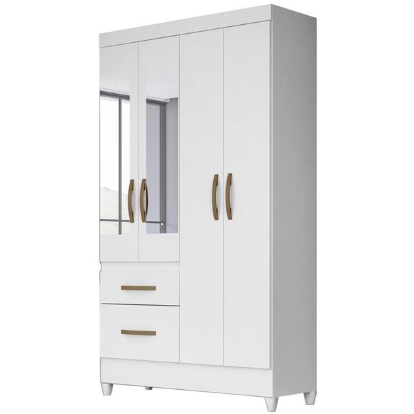 Guarda Roupa Solteiro 4 Portas Com Espelho 8523 Moval