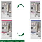 Guarda Roupa Solteiro 4 Portas Com Espelho 8523 Moval