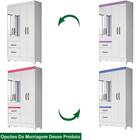 Guarda Roupa Solteiro 4 Portas Com Espelho 8523 Moval