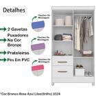 Guarda Roupa Solteiro 4 Portas Com Espelho 8523 Moval