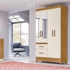 Guarda Roupa Solteiro 4 Portas Com Espelho 8523 Moval