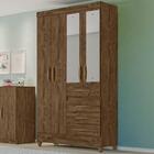 Guarda Roupa Solteiro 4 Portas Com Espelho 8704 Moval