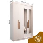 Guarda Roupa Solteiro 4 Portas Com Espelho Manila Branco Árti