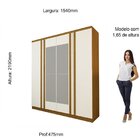 Guarda Roupa Solteiro 4 Portas Com Espelho Paolo Yescasa Natu