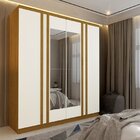 Guarda Roupa Solteiro 4 Portas Com Espelho Paolo Yescasa Natu