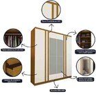 Guarda Roupa Solteiro 4 Portas Com Espelho Paolo Yescasa Natu