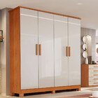 Guarda Roupa Solteiro 4 Portas Com Pés Em Mdf Nina Bianchi