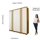 Guarda Roupa Solteiro 4 Portas Com Pés Paolo Yescasa Naturale