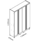 Guarda Roupa Solteiro 4 Portas Com Pés Paolo Yescasa Naturale