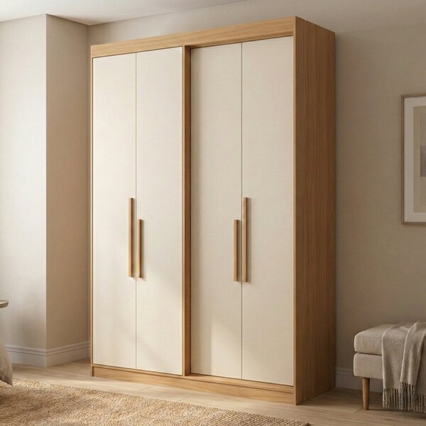 Guarda Roupa Solteiro 4 Portas E 2 Gavetas 100% Mdf Manila Ce