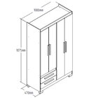 Guarda-roupa Solteiro 4 Portas E 2 Gavetas Branco/gelo