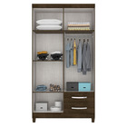 Guarda Roupa Solteiro 4 Portas E 2 Gavetas Modena Com Cômoda