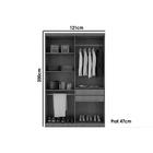 Guarda Roupa Solteiro 4 Portas E 2 Gavetas Naturale/grafite -