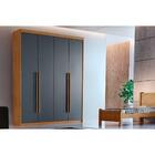 Guarda Roupa Solteiro 4 Portas E 2 Gavetas Naturale/grafite -