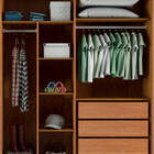 Guarda Roupa Solteiro 4 Portas E 3 Gavetas - Gênova-nature -