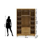 Guarda-roupa Solteiro 4 Portas E 3 Gavetas Madri Nature/brisa