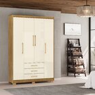 Guarda-roupa Solteiro 4 Portas E 3 Gavetas Madri Nature/champ