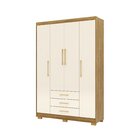 Guarda-roupa Solteiro 4 Portas E 3 Gavetas Madri Nature/champ