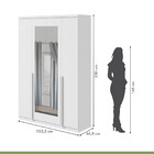 Guarda-roupa Solteiro 4 Portas Espelho Alonzo Branco