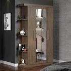 Guarda Roupa Solteiro 4 Portas Espelho Austral Marrom Carraro