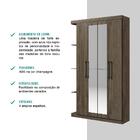 Guarda Roupa Solteiro 4 Portas Espelho Austral Marrom Carraro