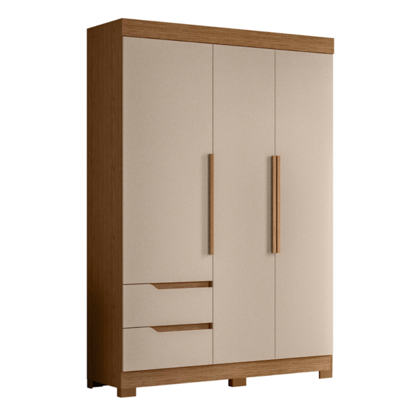 Guarda Roupa Solteiro 4 Portas Guaíra Jatobá Fendi Metallic