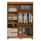 Guarda Roupa Solteiro 4 Portas Guaíra Jatobá Fendi Metallic