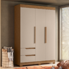 Guarda Roupa Solteiro 4 Portas Guaíra Jatobá Fendi Metallic