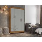 Guarda-roupa Solteiro 4 Portas Honduras Freijó E Concreto